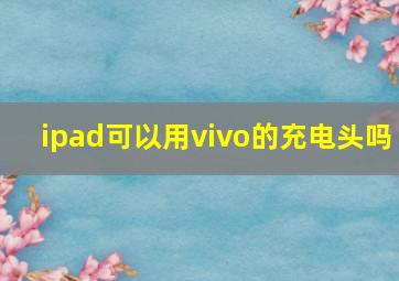 ipad可以用vivo的充电头吗