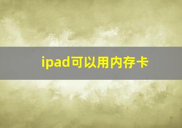 ipad可以用内存卡