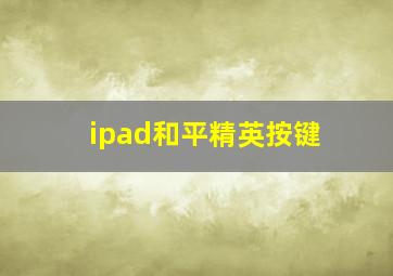 ipad和平精英按键