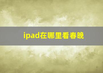 ipad在哪里看春晚