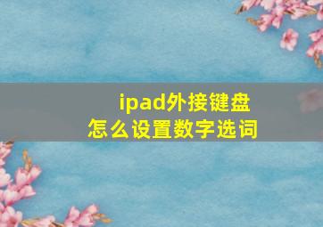 ipad外接键盘怎么设置数字选词