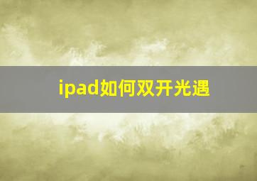 ipad如何双开光遇