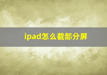 ipad怎么截部分屏