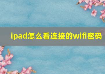 ipad怎么看连接的wifi密码