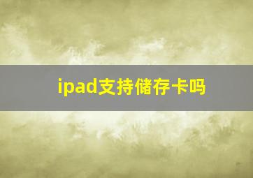 ipad支持储存卡吗