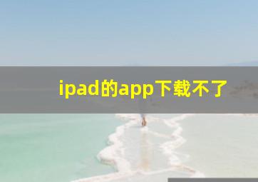 ipad的app下载不了