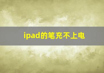 ipad的笔充不上电