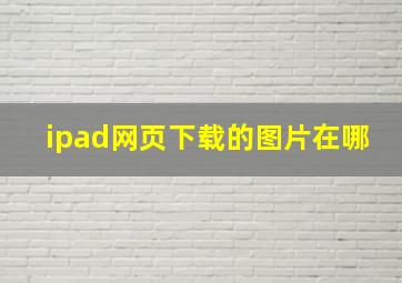 ipad网页下载的图片在哪