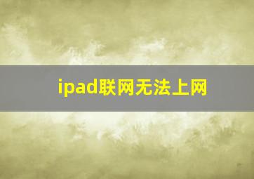 ipad联网无法上网