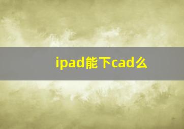 ipad能下cad么