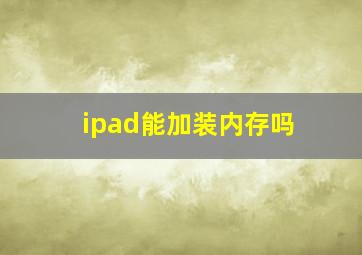 ipad能加装内存吗