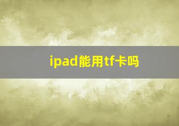 ipad能用tf卡吗