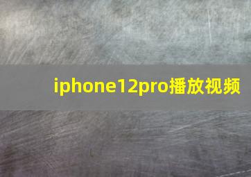 iphone12pro播放视频