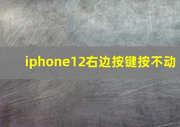 iphone12右边按键按不动