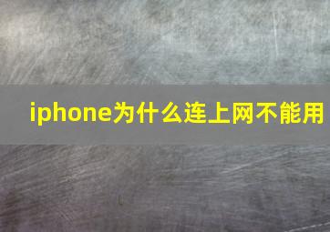 iphone为什么连上网不能用