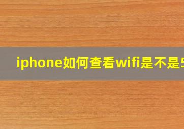 iphone如何查看wifi是不是5g