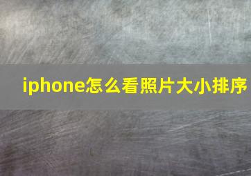 iphone怎么看照片大小排序