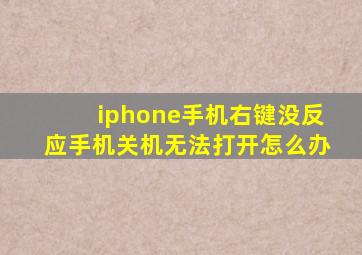 iphone手机右键没反应手机关机无法打开怎么办