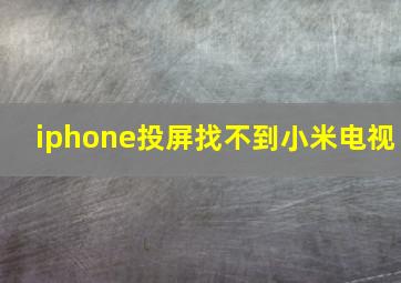 iphone投屏找不到小米电视