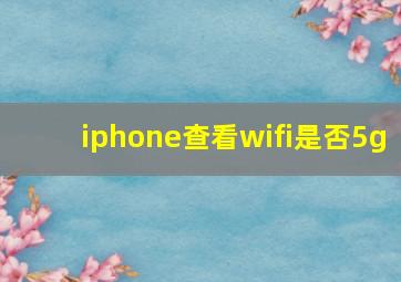 iphone查看wifi是否5g