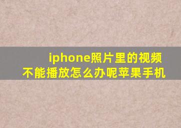 iphone照片里的视频不能播放怎么办呢苹果手机