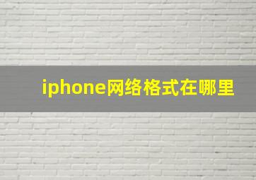 iphone网络格式在哪里