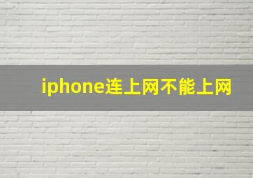 iphone连上网不能上网