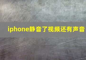 iphone静音了视频还有声音