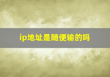 ip地址是随便输的吗