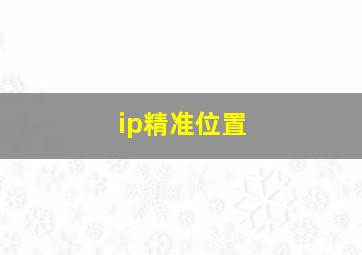 ip精准位置