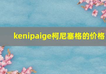 kenipaige柯尼塞格的价格