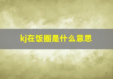 kj在饭圈是什么意思