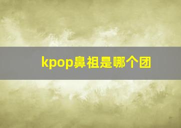 kpop鼻祖是哪个团