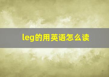 leg的用英语怎么读