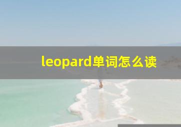 leopard单词怎么读