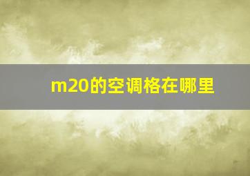 m20的空调格在哪里