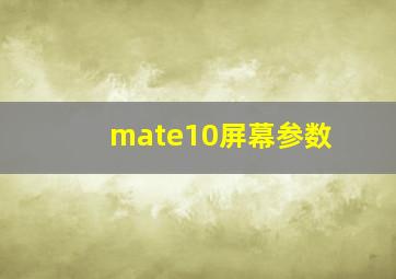 mate10屏幕参数