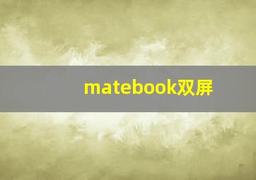 matebook双屏