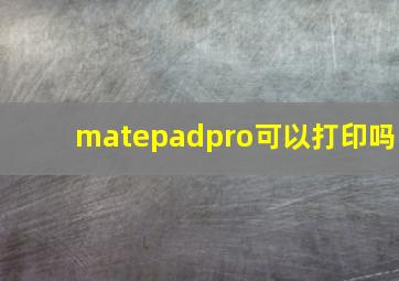 matepadpro可以打印吗