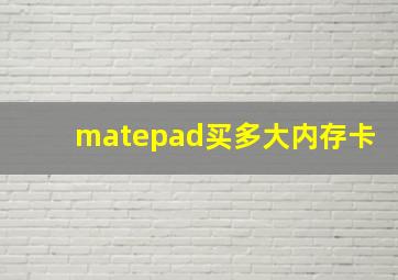 matepad买多大内存卡