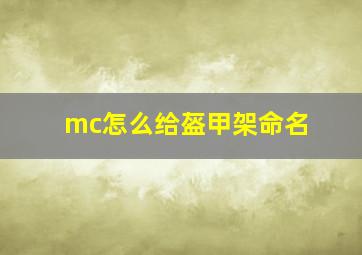 mc怎么给盔甲架命名