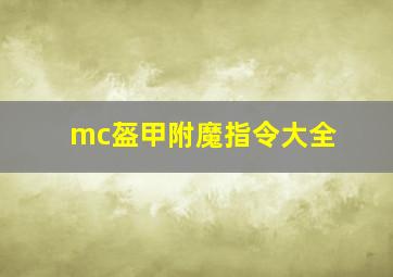 mc盔甲附魔指令大全