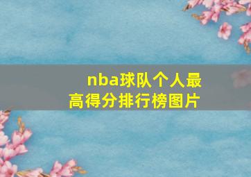 nba球队个人最高得分排行榜图片