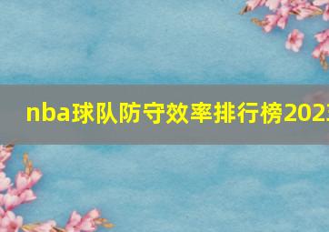 nba球队防守效率排行榜2023