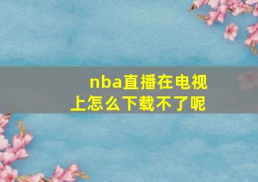 nba直播在电视上怎么下载不了呢