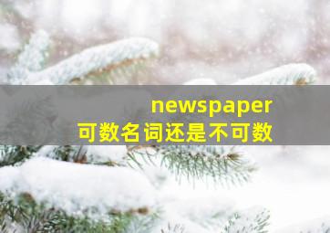 newspaper可数名词还是不可数