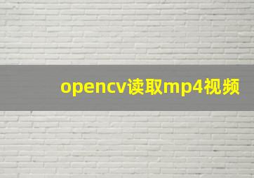 opencv读取mp4视频