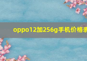 oppo12加256g手机价格表