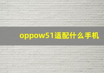 oppow51适配什么手机