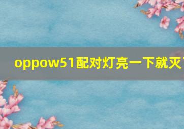 oppow51配对灯亮一下就灭了